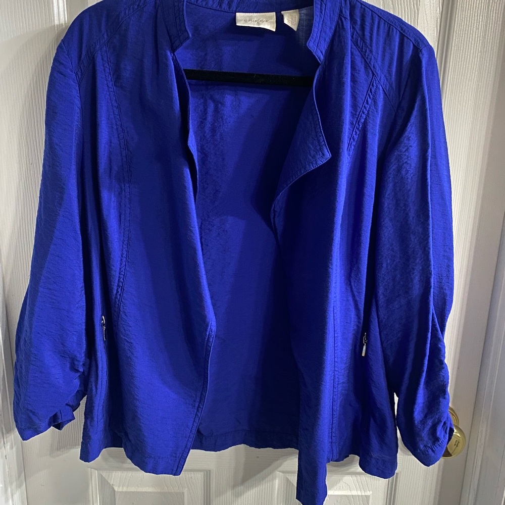 Chico's Electric Blue Open Jacket